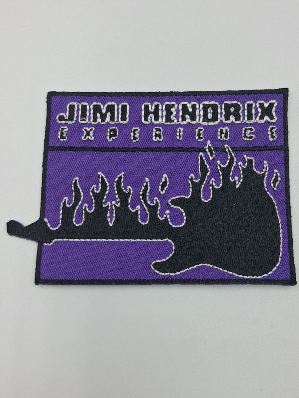 2006 Jimi Hendrix Experience Purple & Black Flaming Guitar Iron-On Patch New